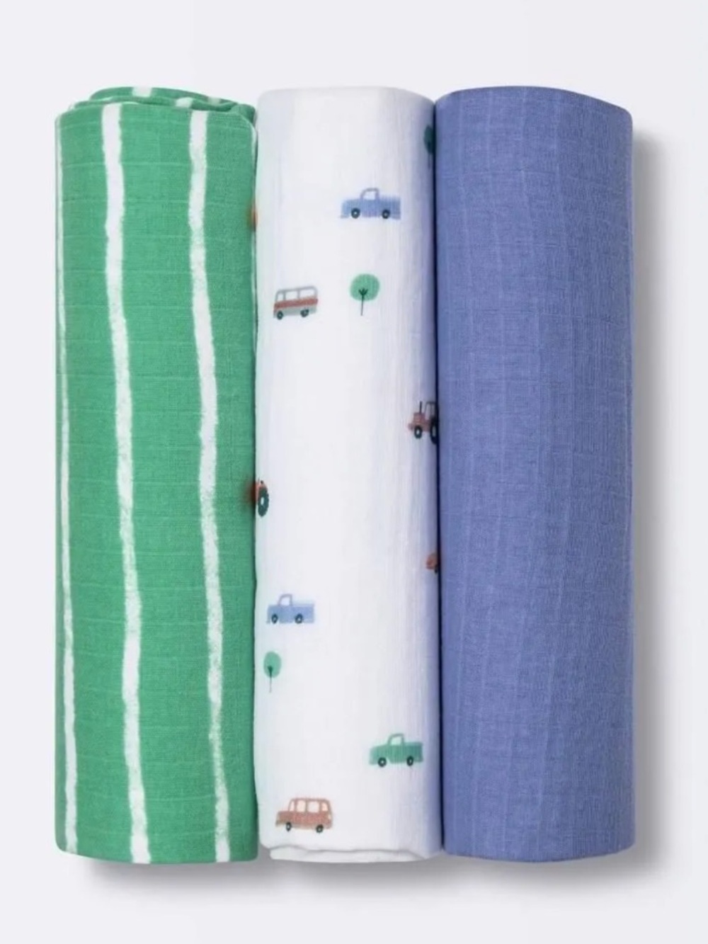 Cloud Island Baby Muslin Swaddle Blanket Trio New NIB